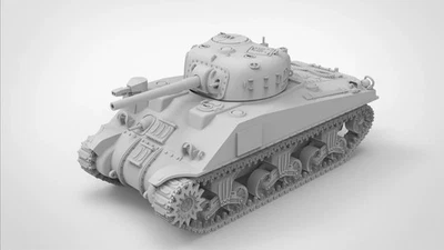 3D Printed 1/72/87/144 US M4A4 Sherman Crocodile Flamethrower Tank Model Kit - Image 1 of 4