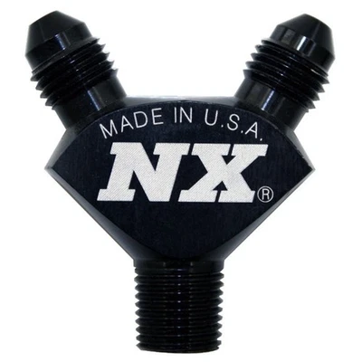 Nitrous Express 1/8NPT x 3AN x 3AN Billet Pure-Flo Y Fitting - Black - Image 1 of 4