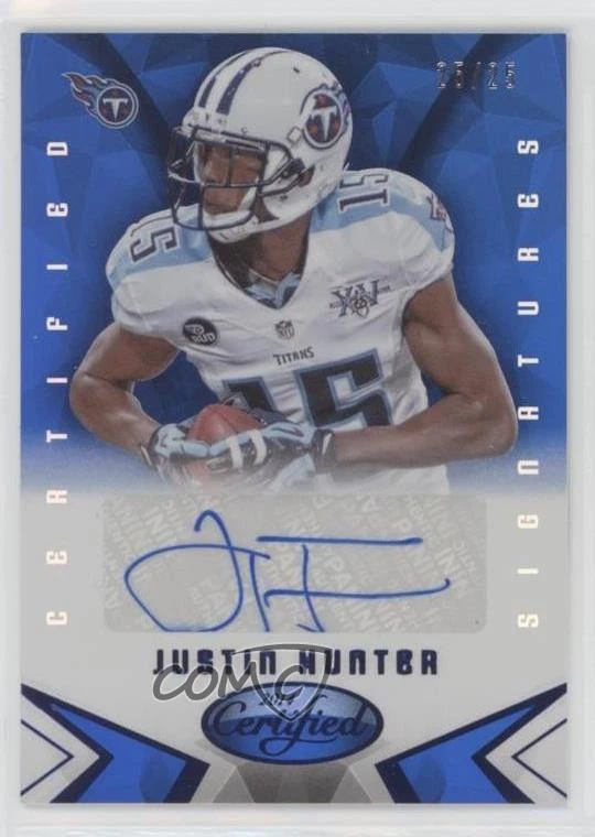 2014 Certified Signatures Mirror Blue /25 Justin Hunter #S-JH Auto - Image 1 of 2