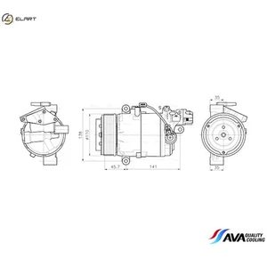 COMPRESSOR AIR CONDITIONING BWAK630 FOR BMW 1/E9/E87/E82/Convertible/E88 2.0L - Picture 1 of 9
