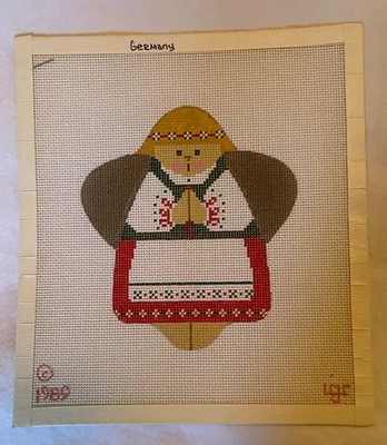 Needlepoint Canvas IGC Christmas  Angel “Germany” VTG new 1989 - Image 1 of 3