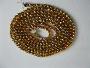 GLAS GOLD Perlen Weihnachtsbaum Girlande Feder Baum 92" x 1/4" ANTIK - Bild 1 von 4