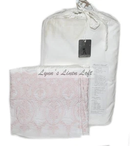 Rachel Ashwell Couture Stickerei rosa Saum VOLLES FLACHES LAKEN SHABBY CHIC 108 $ NEU - Bild 1 von 4