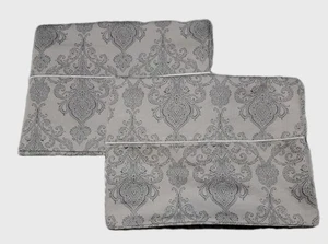 Set of 2 Tone Grey Paisley Pillowcases 100% Cotton 20 X 30 Standard/ Queen - Picture 1 of 4