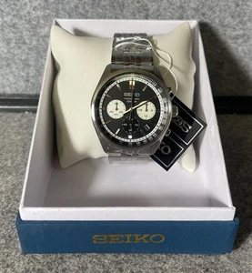 ~Orologio Uomo Seiko Cronografo Quarzo SSB429P1 Quadrante Nero Acciaio Inox 41mm - Foto 1 di 7