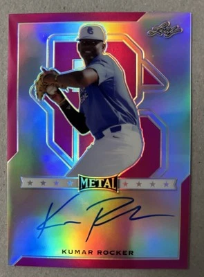 2017 LEAF METAL PERFECT GAME AA CLASSIC PINK KUMAR ROCKER AUTO AUTOGRAPH 20/20 - Image 1 of 2