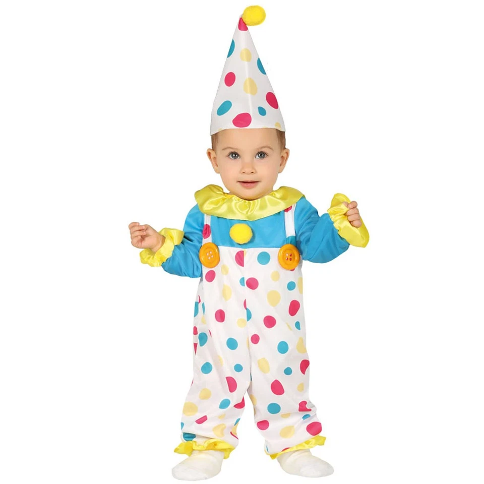 Kids Fancy Dress Harlequin Clown Costume Toddlers Circus Fancy Dress Clown Baby Costume - Image 1 of 1