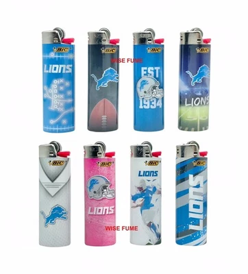 NUEVO BIC 8 piezas GRANDE tamaño Detroit Lions NFL encendedor de fútbol EDICIÓN LIMITADA Foto 1 de 4