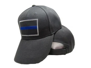 Gray Police Thin Blue Line Cap Low Profile Hat Baseball Support Law Enforcement - Picture 1 of 5