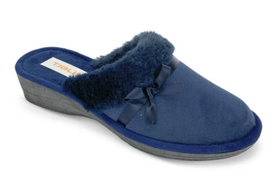 TIGLIO 1642 BLU BORDEAUX PANTOFOLE CIABATTE  DONNA INVERNALI - Image 1 of 4