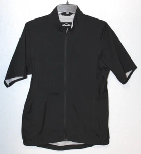 Sun Mountain Waterproof Jacket Women SMALL Black Full Zip Pockets Rain Wear Golf - Picture 1 of 7