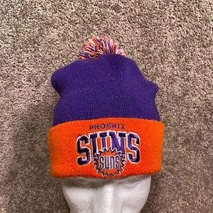 Mitchell & Ness Pom Beanie Hat Men's OS Orange Purple Phoenix Suns Basketball - Picture 1 of 11