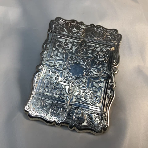 FINE VICTORIAN ANTIQUE HM SILVER  ‘FREDRICK MARSON’ CALLING CARD CASE 1871 Cover