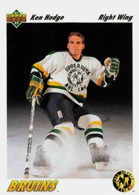 KEN HODGE 1991-92 Upper Deck #41 Boston Bruins Hockey Card Right Wing - Image 1 of 2