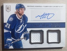 2013-14 National Treasures Michael Kostka Auto Jersey Rookie Lightning RC