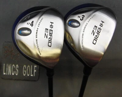Set of 2 Dunlop Hi-Brid EZ 15° 3 & 17° 4 Woods Stiff Graphite Shafts + Grips - Image 1 of 4