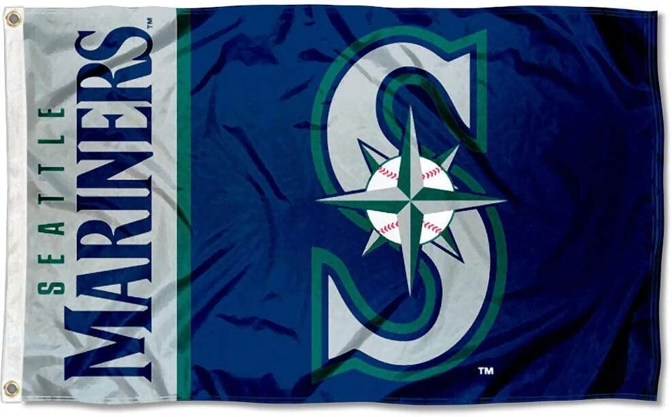 Seattle Mariners Flag Large 3x5 Banner Logo Baseball MLB  FREE SHIPPING - Image 1 of 4