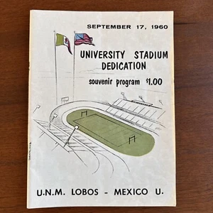1960, Sept 17th UNM Lobos University Stadium Dedication Souvenir Program - Picture 1 of 8
