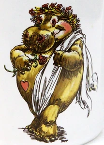 Nilpferd Humor Becher Keramik Fat People Pfotenabdrücke Diätbecher 12 oz Wallace Tripp 1985 - Bild 1 von 6