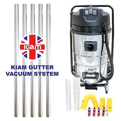Kiam Gutter Cleaning System KV80-3 Wet & Dry Vacuum Cleaner & 20ft 6m Pole Kit • 734.95£
