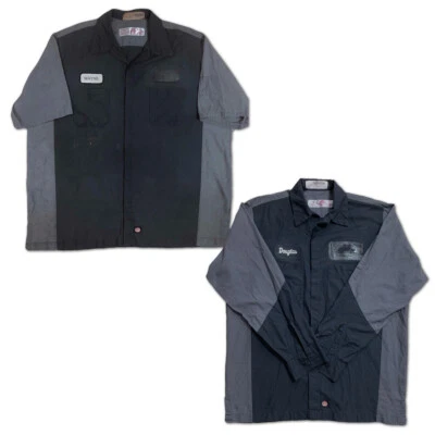 Red Kap Crew Shirts Two Tone Mechanic Technician Automotive Industrial Uniform - Image 1 of 4