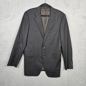 Gucci Men's 100% Wool Two buttons blazer Gray White Stripes Set Size 52R - Picture 1 of 20