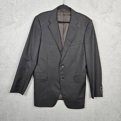 Gucci Men's 100% Wool Two buttons blazer Gray White Stripes Set Size 52R - Image 1 of 4