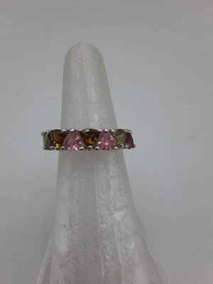  Anillo banda multiturmalina en platino sobre plata de ley (talla 5,0) 1,85 quilates Foto 1 de 4