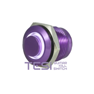 Tesi FILO 16MM LED Momentary Push Button Guitar Kill Switch Purple w/White LED - Imagen 1 de 5