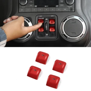4x Window Control Switch Button Cover For Jeep Wrangler JK JKU 12-18 Accessories - Picture 1 of 9