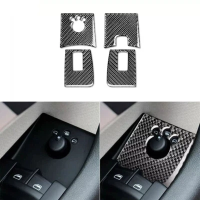 Cubierta de interruptor de espejo retrovisor eléctrico de fibra de carbono 4 piezas para Audi A3 S3 8P 2006-2007 Foto 1 de 4