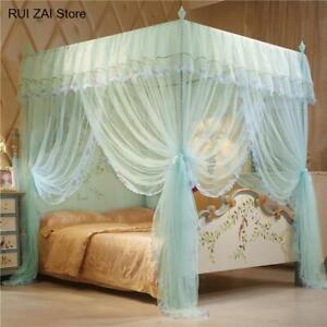 Mosquito Bedding Net Bed Tent Floor-Length Curtain 4 Posters Corners Bed Canopy