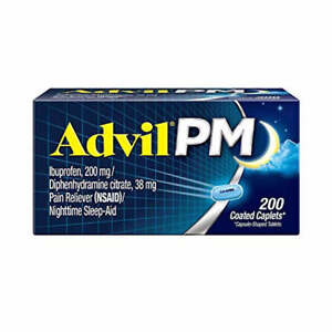 Advil PM Pain Reliever/Nighttime Sleep Aid, Ibuprofen and Diphenhydramine