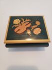 Vintage Sorrento Italy Inlaid Music Box Plays "Love Story Theme" Violin and Flor