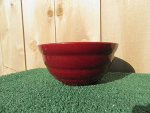 Vintage Bauer Pottery Red Burgundy Beehive Mixing Bowl #24 MCM - Picture 1 of 9