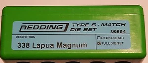 36594 REDDING TYPE-S MATCH BUSHING FULL DIE SET - 338 LAPUA MAGNUM - FREE SHIP! - Picture 1 of 2