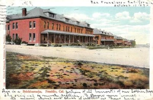 Brickbarracks SAN FRANCISCO Presidio, California Barracks 1907 Vintage Postkarte - Bild 1 von 2