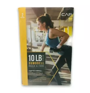 Set manubri CAP da 10 libbre (due pesi da 5 libbre) peso nero tono yoga muscolo - Foto 1 di 3