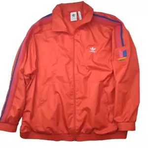 Adidas Original Men 2XL XXL Red 3D Trefoil Woven Track Jacket Windbreaker GE6248 - Picture 1 of 12