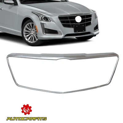 For Cadillac CTS 2014-2019 Front Grille Outer Trim Frame Nickle Pearl Chrome - Image 1 of 4