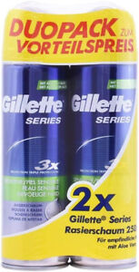 Gillette Series Sensitive Rasierschaum mit Aloe, Doppelpack (2x250 ml)