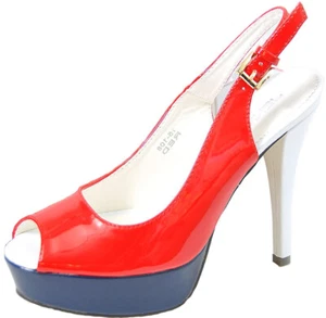 PIN UP Multicolor MARINERO Laca Marítimo PEEP TOES Rockabilly Retro Pin Up - Imagen 1 de 1