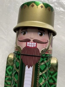Nutcracker Green Gold Black Tin Empty 12” “The Silver Crane Co” Empty Metal Tin - Picture 1 of 9