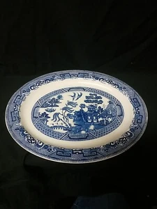 Wood & Son "Blue Willow" Woodsware, England, 12" Oval Serving Platter - Picture 1 of 5