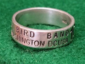 Avise Bird Band Write Washington DC USA STERLING SILVER 925 RING Size 9.5 - Picture 1 of 18