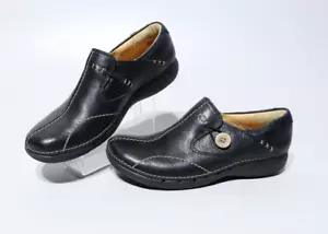 Clarks Artisan unstrukturiert unschlaufe schwarz Leder Damen 7,5 Pantoletten Clogs Schuhe - Bild 1 von 8