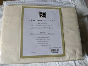Carnegie Collection 100% Brushed Polyester Microfiber Queen Set.           Ivory - Picture 1 of 6