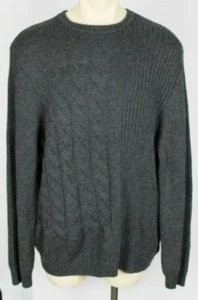 Kenneth Roberts Platin meliert grau Wolle Baumwollmischung Pullover Herren Gr. XL Neu mit Etikett - Bild 1 von 3