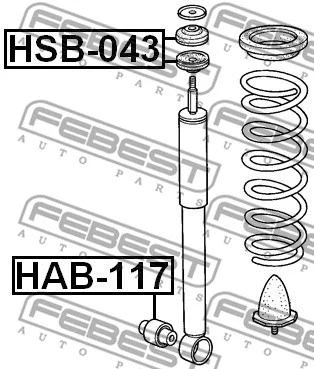 FEBEST Honda, ACURA Spacer Bush, Amortiguador - HSB-043 Foto 1 de 2