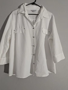 Noni B White Button Up Shirt /Size 18/3/4 Sleeve/Soft Fabric - Picture 1 of 10